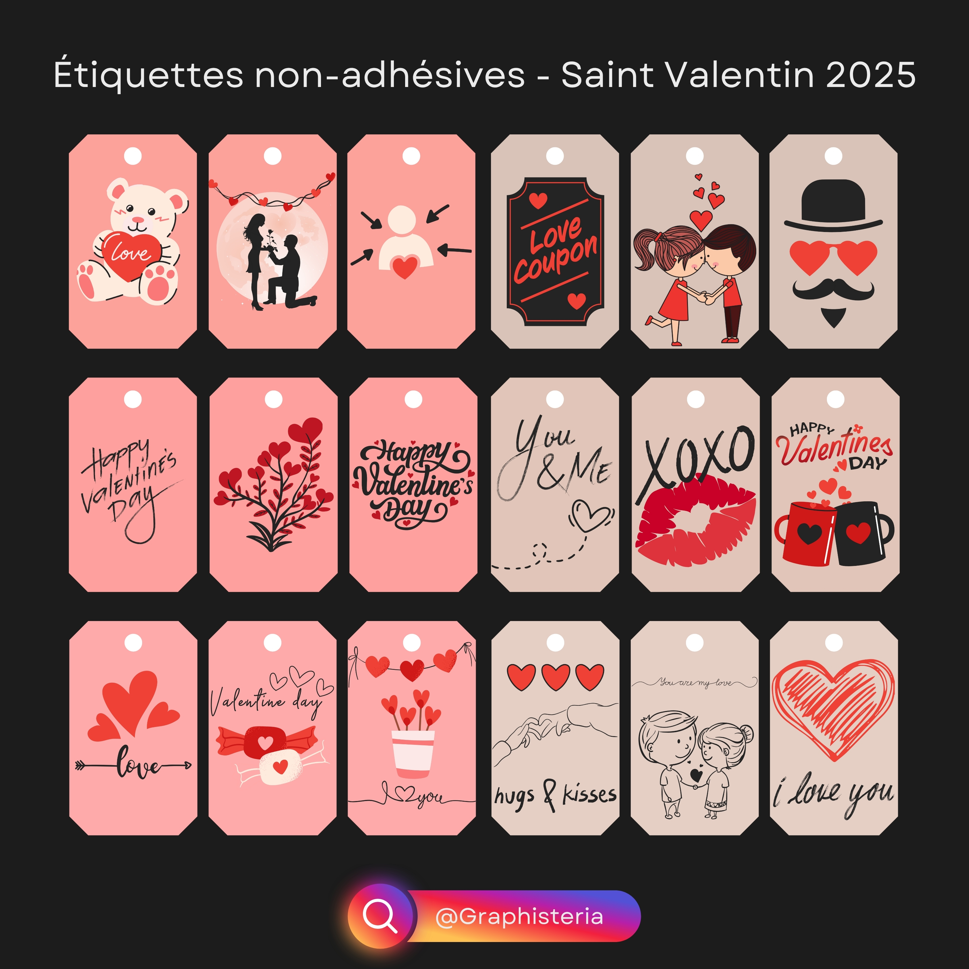 Planches étiquettes Saint Valentin 25
